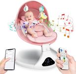 Baby Swing for Infants,Electric Portable Swing for Baby Boy Girl,Remote Control Indoor Baby Rocker with 5 Sway Speeds,3 Timer Settings,12 Music and Bluetooth.(Pink)