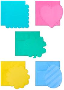 American Greetings Single Panel Blank Cards with Envelopes, Spring Shapes & Colors (100-Count)