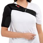 CHEVALIER Shoulder Sling Support Wrap for Rotator Cuff, Dislocated AC Joint, Labrum Tear, Shoulder Pain Relief for Men and Women, Shoulder Immobilizer Belt, Black, Right