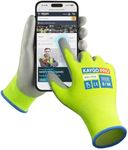 KAYGO Safety Work Gloves PU Coated for Men and Women- KG11P,12 Pairs,Seamless Knit Glove with Two Fingers Touchscreen,Ideal for General Duty Work (Green,M)