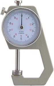 Digital Thickness Gauge, Thickness Measuring Tool, Thickness Gauge with Round Dial, 0-10mm/0-20mm Accurate Metal Thickness Gauge Flat Head Wire Tool for Jewelry Leather Metal Sheets Paper(Flat 0-20mm)
