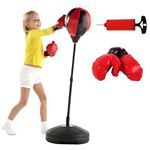 Cable World Kids Punching Bag Set with Stand, Boxing Gloves & Air Pump | Adjustable Height Punching Ball for Kids | Indoor Outdoor Sports Toy for Boys & Girls | Exercise, Fitness & Stress Relief Toy