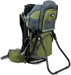 ClevrPlus Canyonero Camping Baby Backpack Hiking Kid Toddler Child Carrier with Stand and Sun Shade Visor, Army Green