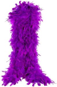 THARAHT Purple Chandelle Turkey Feather Boa 2 Yards 100g for DIY Craft Home Dancing Wedding Party Halloween Costume Decoration Feather Boa