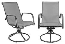 Garden Elements Sienna Metal Patio Chair Swivel Rockers (Pack of 2, Grey)