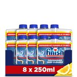 Finish, Dishwasher Cleaner, Lemon Scent, 2.0L (250ml x 8 pck), Removes Grease, Limescale and Dissolves Clogs, Fights Odour for a Cleaner Hygienic Dishwasher Machine