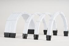 Sensei Mods Sleeved Psu Cable Extension Kit For Personal Computer (White)