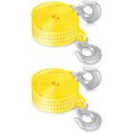 NEIKO 51005A Heavy-Duty Tow Strap with Hooks 2 Pack, 2 Inches by 20 Feet, Woven Polyester Webbing, and 10,000-Pound Capacity, HD Truck Recovery Strap and ATV Tow Strap, Tow Rope for Vehicles