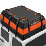 Car Roof Bag Cargo Carrier, 30 Cubic Feet Waterproof Rooftop Cargo Carrier with Anti-Slip Mat + 10 Reinforced Straps + 6 Door Hooks, Suitable for All Vehicle with/Without Roof Rack