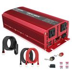 LVYUAN 1500W/3000W Power Inverter Dual AC Outlets and Dual USB Charging Ports DC 12V to 110V AC Car 12V Inverter Converter with Digital Display 4 External 40A Fuses for Blenders, vacuums, Power Tools