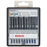 Bosch Professional 10-Piece Robust Line Jigsaw Blade Set (Wood and Metal for Cutting Wood and Metal, Accessories for Jigsaws)