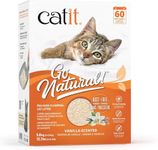 Catit Go Natural Pea Husk Clumping Cat Litter, Vanilla, 14 L + Catit Creamy Lickable Cat Treat, Chicken & Liver (12 Pack)