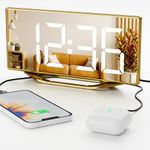 Alarm Clocks for Bedrooms, 8.7" LED Digital Clock Large Display Dual Alarm Clock with 2 USB Charging Port, 7-Level Dimmer, Battery Backup,12/24 & DST, Plug in Bedside Alarm Clock for Desk Home Office