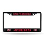 Rico Industries NFL Football San Francisco 49ers Black Chrome Frame with Printed Inserts 12" x 6" Car/Truck Auto Accessory