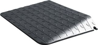 OranLite Rubber Threshold Ramp Anti-Slip Textured Surface Rubber Curb Ramp for Wheelchair and Scooter Black, Wheelchair Ramp Doorway Rated 18000Lbs Load Capacity (4.0" Rise)