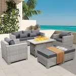 WAROOM Patio Furniture Set 6 Piece 