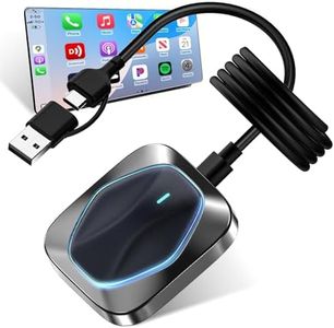 2in1 Wireless Carplay Adapter for iPhone Android,Plug n Play Automatic Reconnect,Convert Wired to Wireless Bluetooth Carplay Adapter Dongle,for Toyota/Honda/Cadillac/Ford/Chevrolet/Jeep (USB A/C)03bb