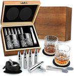 Gifts for Men Whiskey Glasses, Whisky Gift Box Birthday Gifts for Men, Stainless Steel Whiskey Stones&Whisky Glass Set Gifts for Men Christmas Fathers Day G-i-f-t-s Gifts for Him Dad Husband