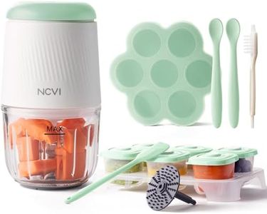 NCVI Puree Baby Food Processor Glass Set, Mini Infant Food Maker Blender Machine with 8 Blades and Grinding Disc, Small Blender Including Food Containers, Silicone Tray and Tableware, Green