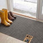 GORILLA GRIP Front Door Mat, 47x35, Indoor Outdoor Ultra Absorbent HydroABSORB Doormat, Absorbs Up to 6 Cups of Water, Stain and Fade Resistant, Rubber Backing Doormats, Captures Dirt, Charcoal