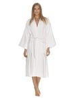 Womens Terry Cloth Bathrobe by Boca Terry, Cotton Spa Robes, Plush Hotel Bath Robe, M/L, 2X, 4X, White, Small-Medium