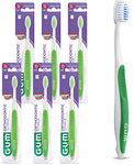 GUM Orthodontic Toothbrush, Soft, V Shaped Trim, Pack of 6 Single toothbrushes, Colour May Vary