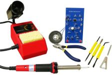 Elenco Deluxe Learn to Solder Kit | Fully Adjustable Soldering Station | Temperature Range: 350°-900°F | SL-75T2 Wedge Tip | ST-1 Side cutters | SE-1 Solder Ease Kit | SP-1A Solder Practice Kit