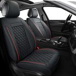 Vankerful Car Seat Covers Full Set,Universal Fit For Most Cars,SUV,Sedans and Pick-up Trucks,Automotive Vehicle Faux Leather Cushion Covers for 5 Passenger Cars(Full Set,Black/Red)