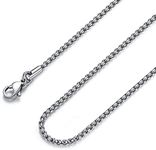 THE MEN THING SILVER ROUNDED BOX - 3mm Chain Stainless Steel 24 inch Necklace for Men & Boy's