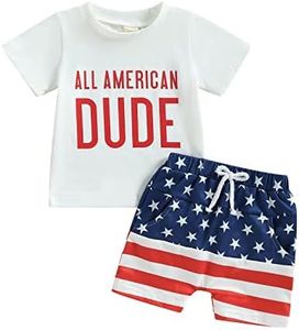 LIOMENGZI Baby Boy 4th of July Outfits Short Sleeve Tee Shirt and Casual Shorts 2Pcs Fourth of July Summer Outfit