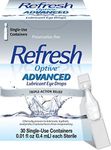 Refresh Optive Advanced Lubricant Eye Drops, Preservative-Free, 0.01 Fl Oz Single-Use Containers, 30 Count