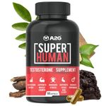 A2G SUPERHUMAN | Natural Testosterone Supplement - Huberman Formula | Indonesian Tongat Ali & African Fadogia Agrestis| Natural Muscle Growth | Strength & Focus Support | 60 Capsules