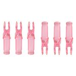 SHARROW 50pcs Archery Arrow Nocks Plastic Arrow Tails Insert Nock Pins Plasticnock for ID 6.2mm Arrow Shaft (Transparent pink)