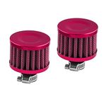 RASNONE 2pcs 12mm Air Filter Cold Air Intake Filter Breather Turbo Vent Compatible with car and Motorcycle Red