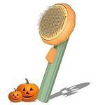 Pet Pumpkin Self Cleaning Slicker Brush for Dogs Cats Puppy Rabbit, Dog Grooming Brush Tool Gently Removes Loose Undercoat, Cat Mats Tangled Hair Slicker Brush for Short & Long Hair