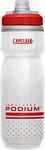 Podium Chill Insulated Bike Water Bottle - Squeeze Bottle - 21oz, Fiery Red/White