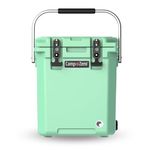 CAMP-ZERO 16L Tall | 16.9 Quart Premium Cooler with 2 Molded-in Cup Holders and Removable Divider | Green