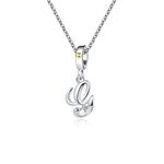 KunBead Jewelry Initial Letter G Pendant Necklace Silver Sale Crystal Pendant Auntie Alphabet Birthday Necklaces for Women