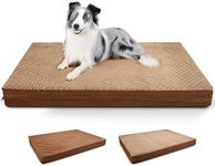 Reversible Waterproof Orthopedic Dog Beds for Extra Large Dogs, XLarge Dog Beds with Removable Washable Cover, Egg Crate Foam Pet Mat for Dogs Weighing Up to 100 lbs, Brown