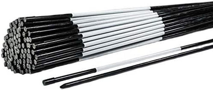 4ft Black Fiberglass Driveway Markers - 20 Pack of 48 Inch x 5/16 Inch Dia Snow Stakes with Reflective Tape, Heavy Duty Property Line and Plow Markers, Ideal for Driveway Entrance and Yard Marking