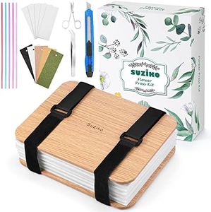 Suziko Flower Press Professional Flower Press Kit 6 Layers 6.3 x 8.3 inch Flower Press Kit, Flower Pressing Kit for Adults Kids, Great Gift