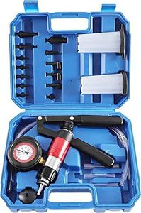 ZJERYL GULL 23PCS Handheld Vacuum Pump Tester Brake Bleeder Kit Brake System Bleeding Tools with Adapters and 2 Reservoir Bottles Automotive Brake for Car Truck Motorcycle（Blue）