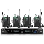 D Debra Audio PRO Stereo Wireless in Ear Monitor System, Dual Channel Wireless IEM with Monitoring Type for Stage, Receiver for Studio, Guitar, Band Performance (Dual Channel, 4 Bodypack)