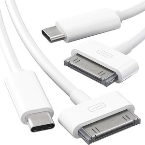 30-Pin to USB C Adapter Cable for iPhone, iPad, iPod – 3ft (Next-Generation Data Cable/Charging Cable from USB C to Dock Connector for iPhone 4S/4/3G/3/1, iPad 3/2/1, iPod, White) – CableDirect