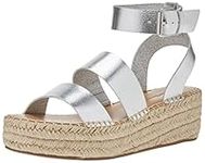 The Drop Women's Listilla Espadrille Wedge Sandal, Silver, 6