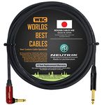 15 Foot - Guitar Bass Instrument Cable Custom Made by Worlds Best Cables - Using Mogami 2524 Wire and Neutrik NP2RX-AU-SILENT & Neutrik NP2X-B ¼ Inch (6.35mm) TS Plugs