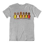 vipwees Mens or Womens Basketball Legends Original Sporting Caricature T-Shirt, Made from Organic Cotton Grey