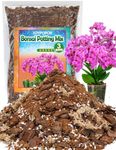 3qt Orchid Potting Mix with Moss Pine Bark Mulch Perlite Stone & Coco Peat Natural Ingredients, Orchid Repotting Kit Drainage Indoor Potting Medium Great for Plant Root Climbing & Expanding