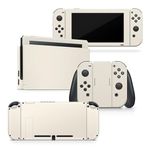 Tacky Design Classic Solid Color Skin Compatible with Nintendo Switch Skin Wrap Cover, Cream Skin for Nintendo Switch Stickers, Premium Vinyl 3M Full Wrap Decal (Cream)