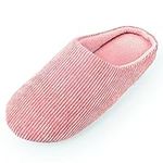 Knixmax Memory Foam Slippers for Men&Women Comfort House Slippers Closed Toe Non Slip Bedroom Guest Slippers Indoor Outdoor Slip on House Shoes Pink EU 38-39